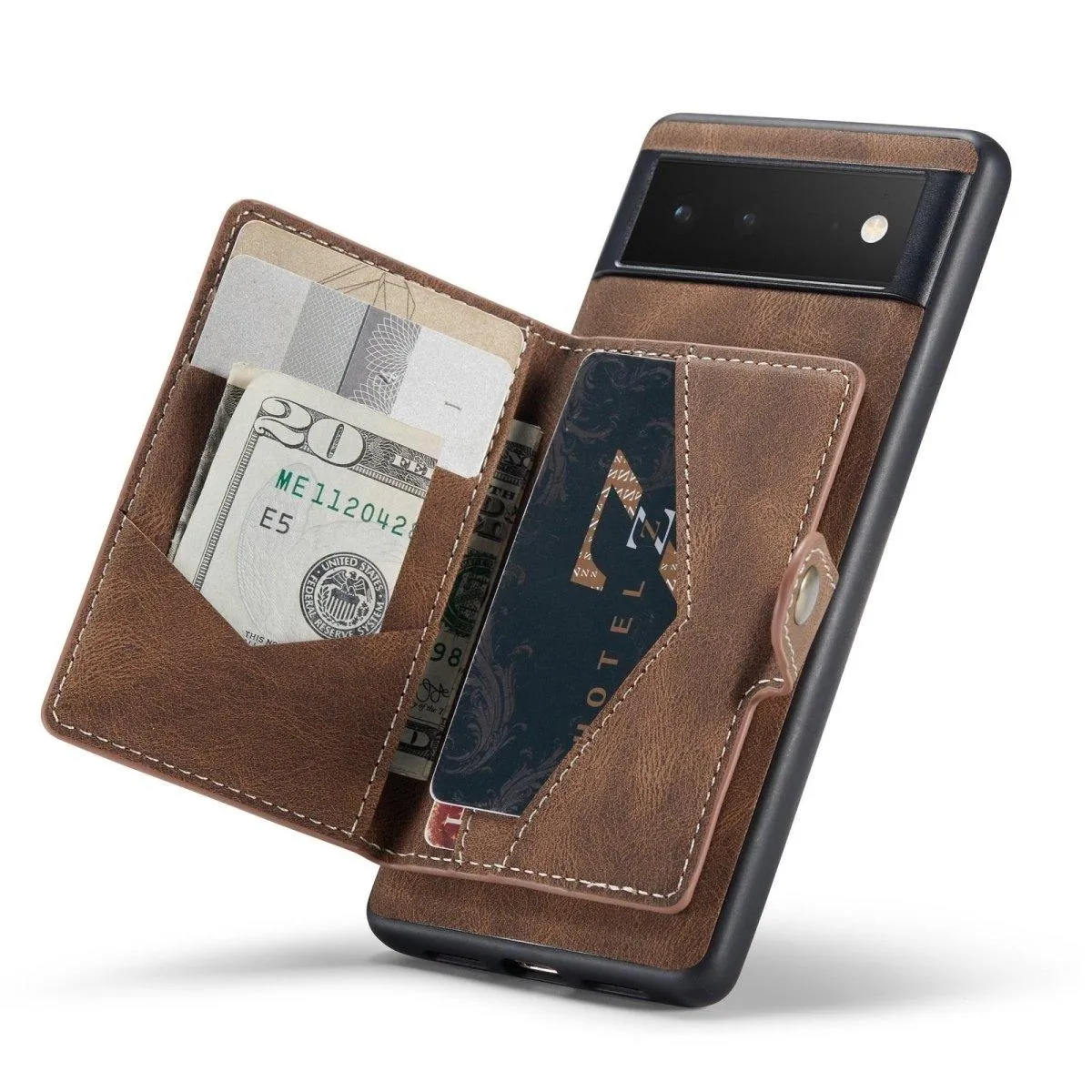 Aes Magnetic Leather Wallet Case For Google Pixel