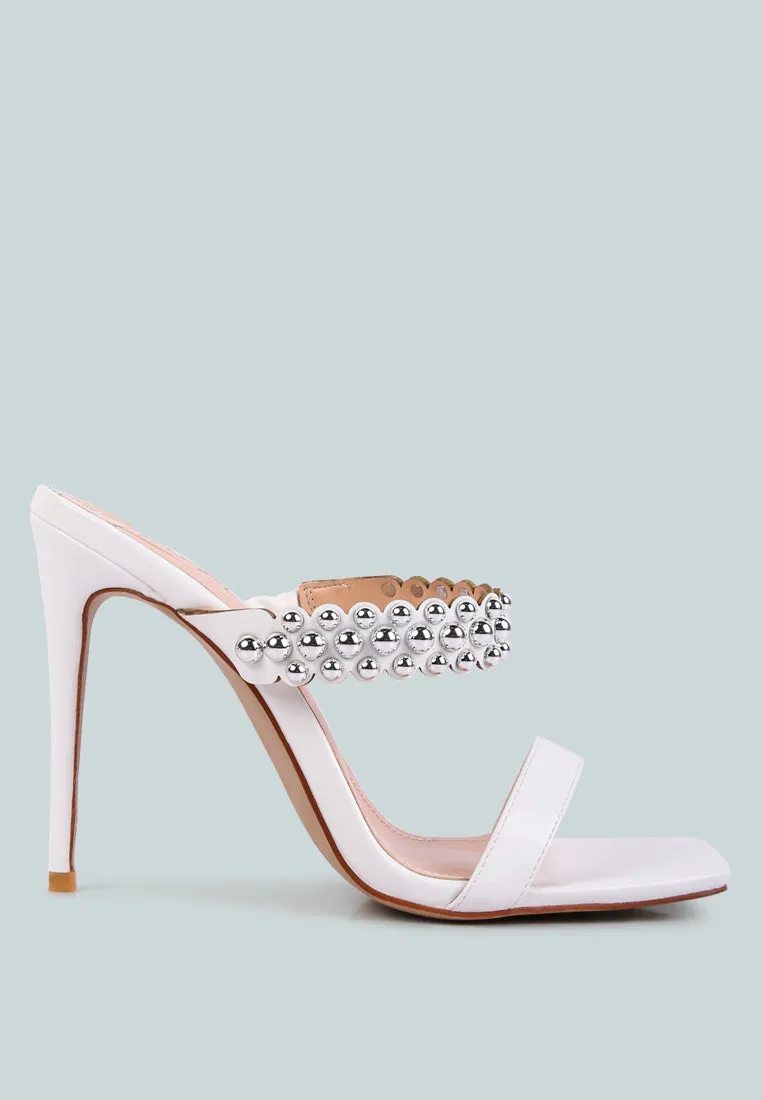 Bandy Stieletto Heel Metal Stud Sandals By Ruw