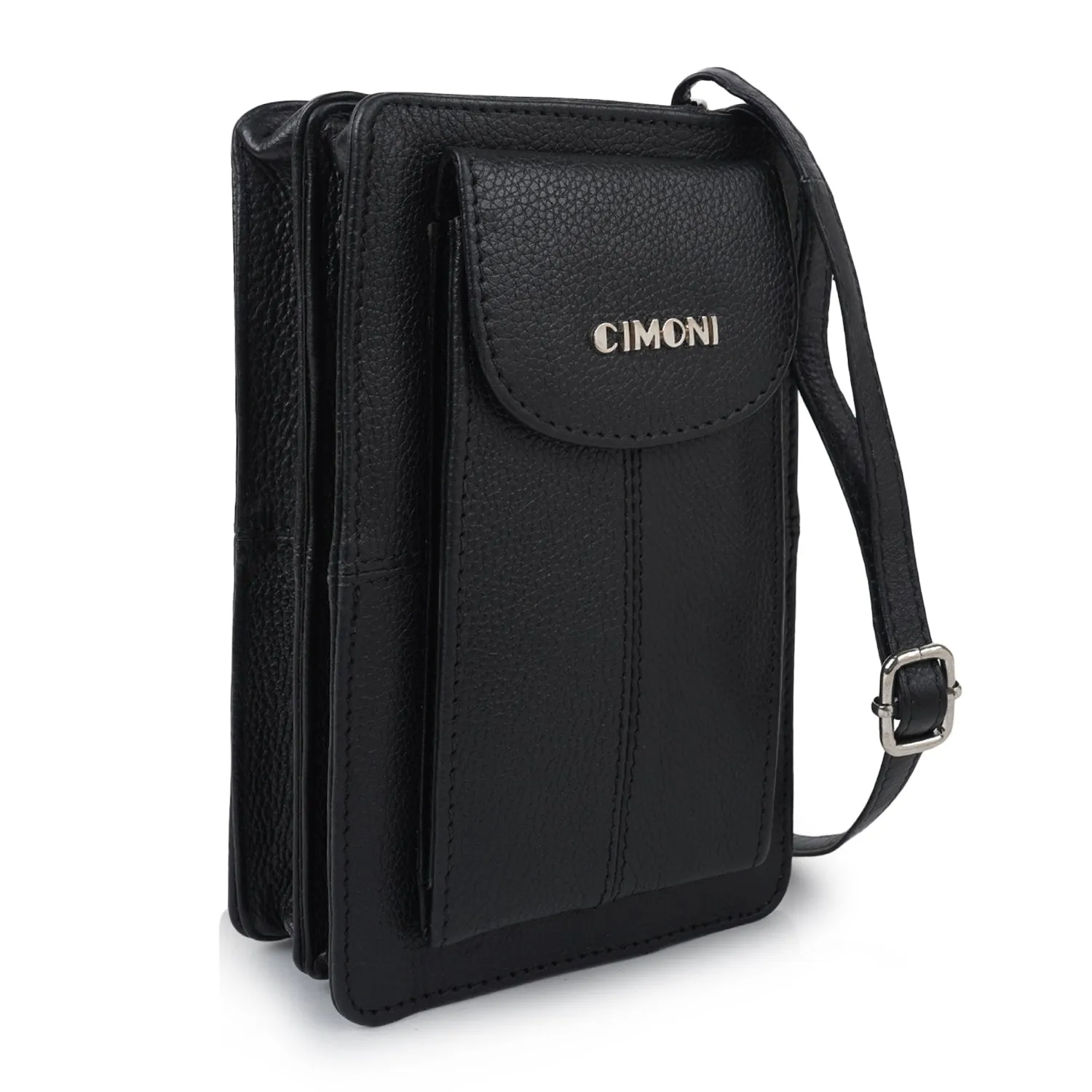 CIMONI Genuine Leather Stylish Unique Design Crossbody Mobile Pouch Sling Bag For Women