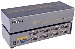 DTECH Powered 8 Port VGA Splitter Box SVGA Video Distribution 1 PC to 8 Monitor