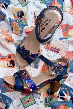 Final Sale Blue Floral Daphne Sandals by Chelsea Crew