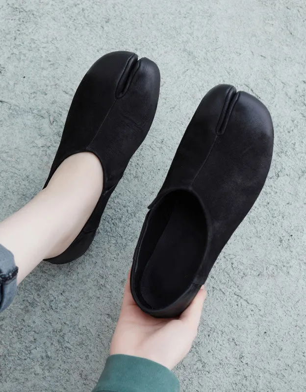 Handmade Retro Leather Split-Toe Shoes Spring