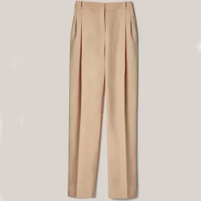 HIGH-WAISTED WOOL-MIX TROUSER "RIVER" IN SAND