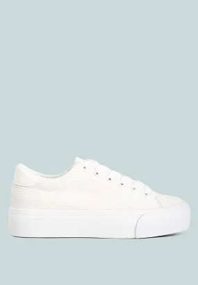 Hyra Solid Flatform Canvas Sneakers By Ruw