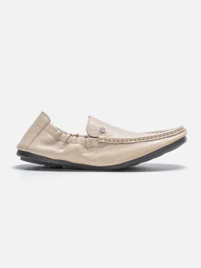 Men's Beige Elastic Collered Snug Fit Slip On (ID3057)