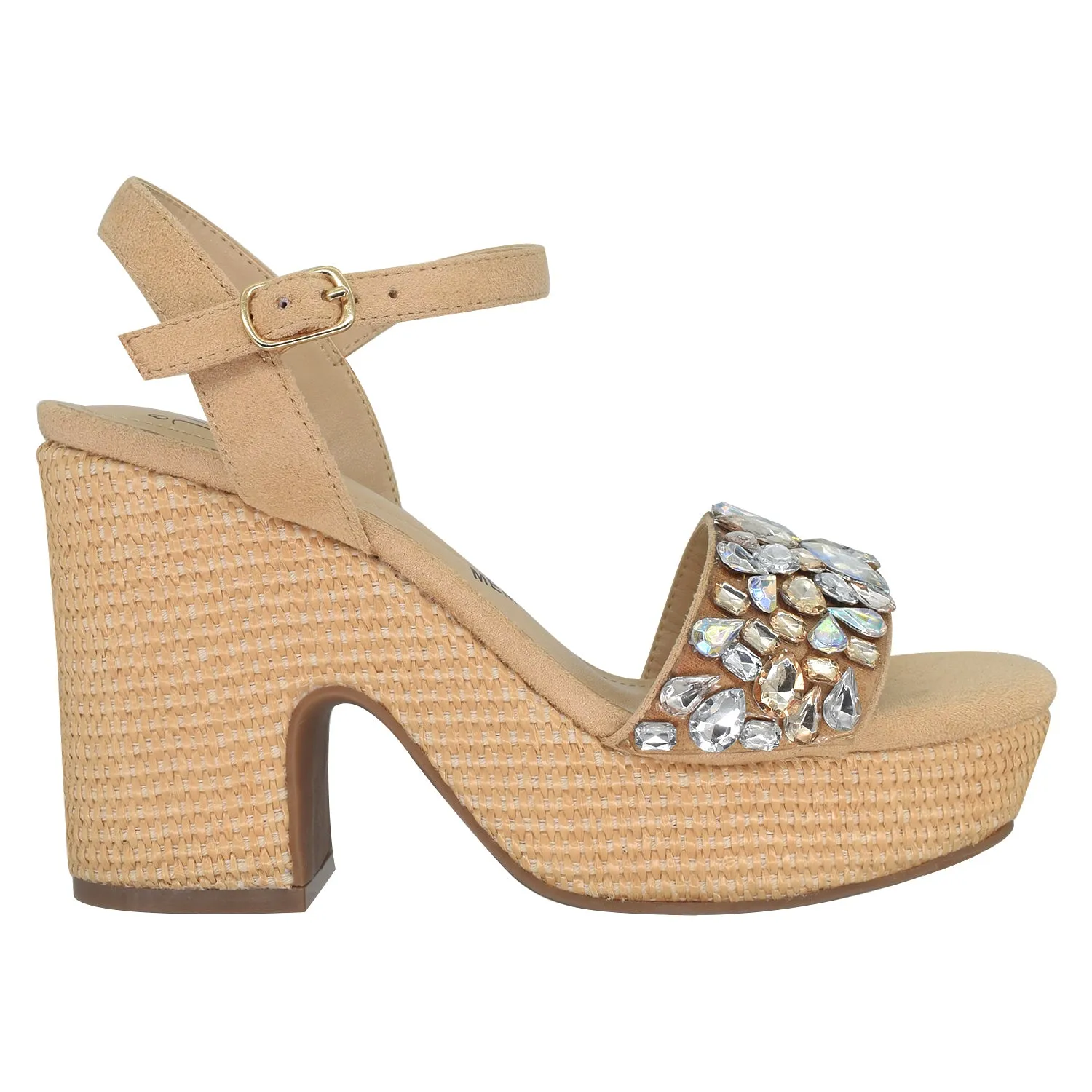 Odely Embellished Platform Sandal with Memory Foam