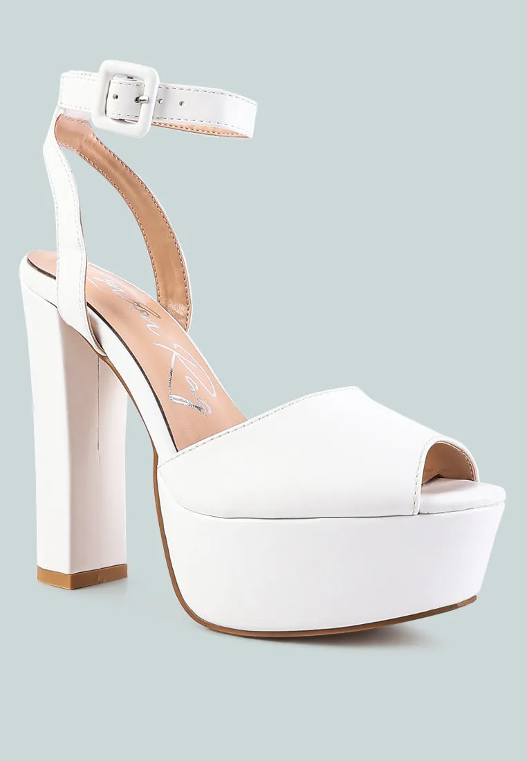 Rager Peep-Toe High Platform Block Sandals