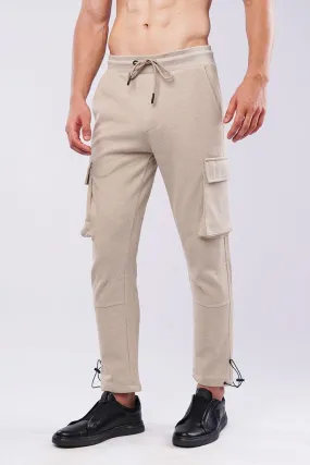 Terry Cargo Joggers - Beige