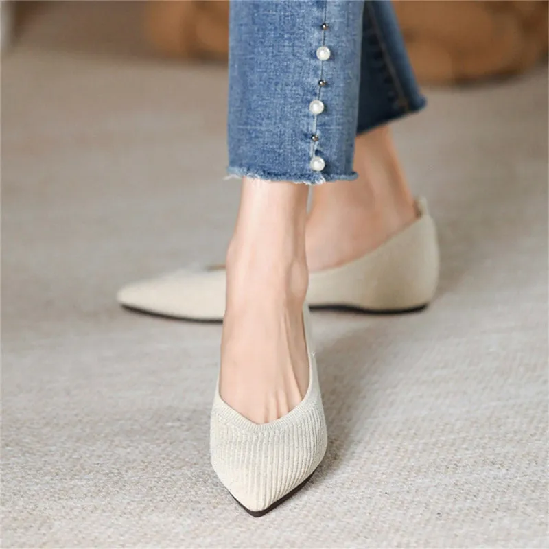 Vogue Solid Color Pointed Toe Flats