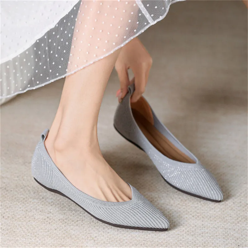 Vogue Solid Color Pointed Toe Flats