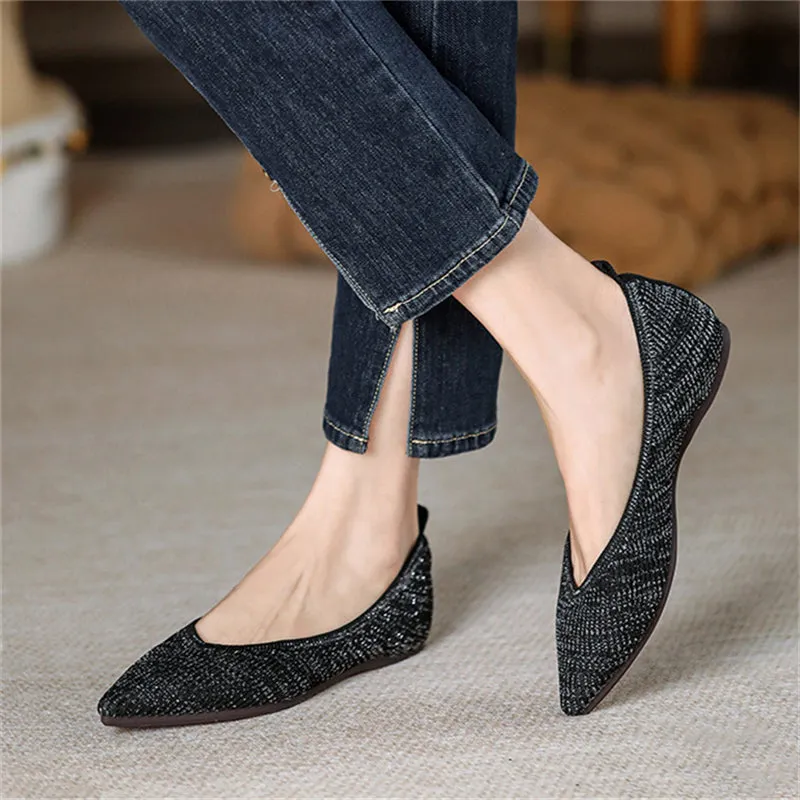 Vogue Solid Color Pointed Toe Flats