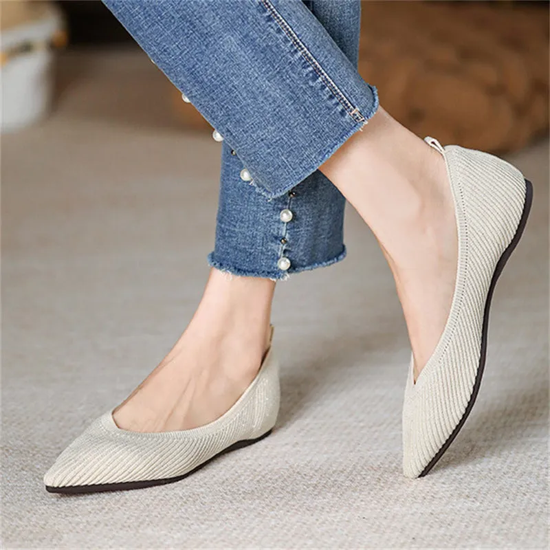 Vogue Solid Color Pointed Toe Flats