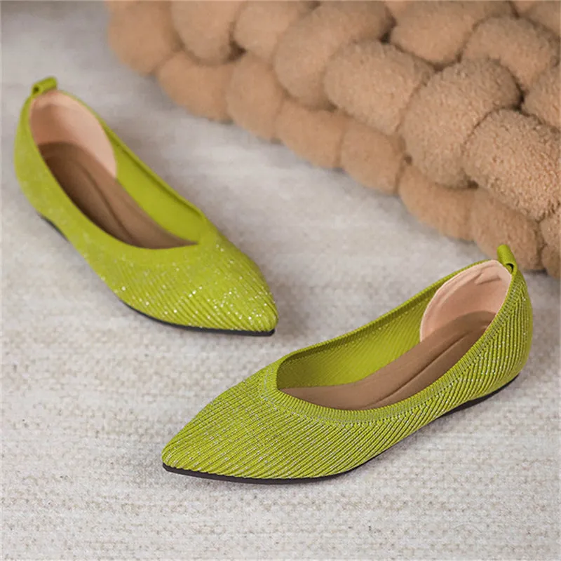 Vogue Solid Color Pointed Toe Flats