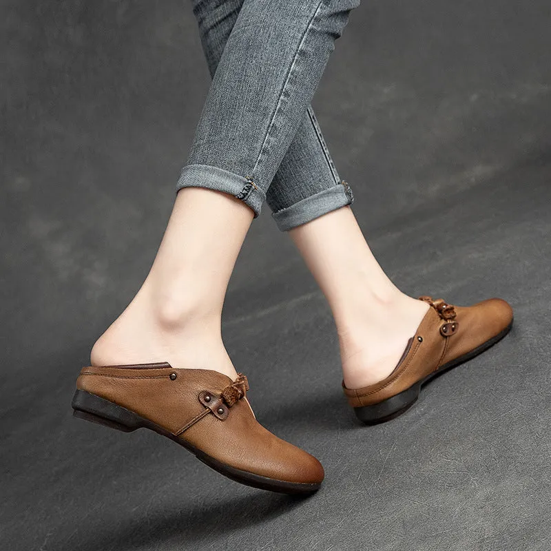 Women Retro Soft Leather Casual Flats