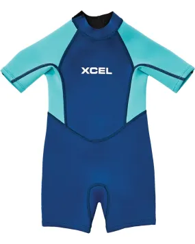 XCEL TODDLER S/S SPRINGSUIT 1MM - FAINT BLUE-PISTACHIO